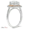 thumbnail image 4 of 2.6 ct Round Cut Moissanite with Simulated Diamond Halo Accents 14K White/Rose Gold Womens Engagement Ring, 4 of 6