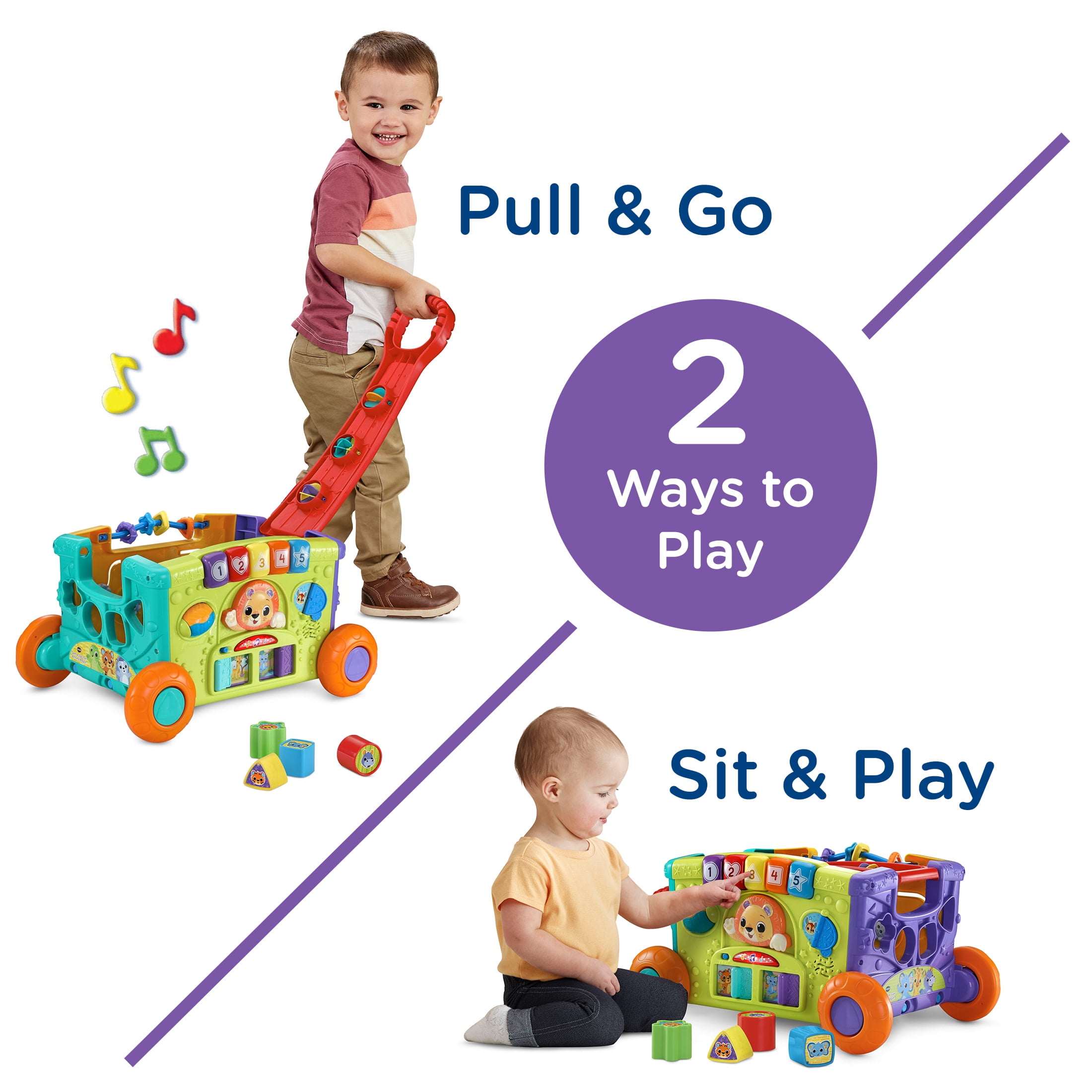 VTech Sort & Discover Activity Wagon with Accessories, Baby and Toddler Toys