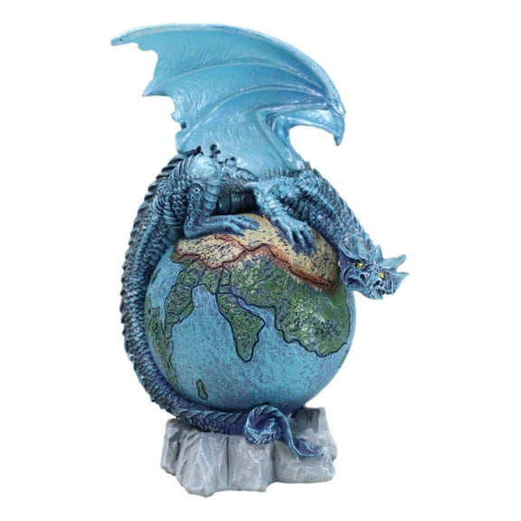 Celestial Solar Galaxy Planet Earth Terrestrial Guardian Blue Dragon Figurine