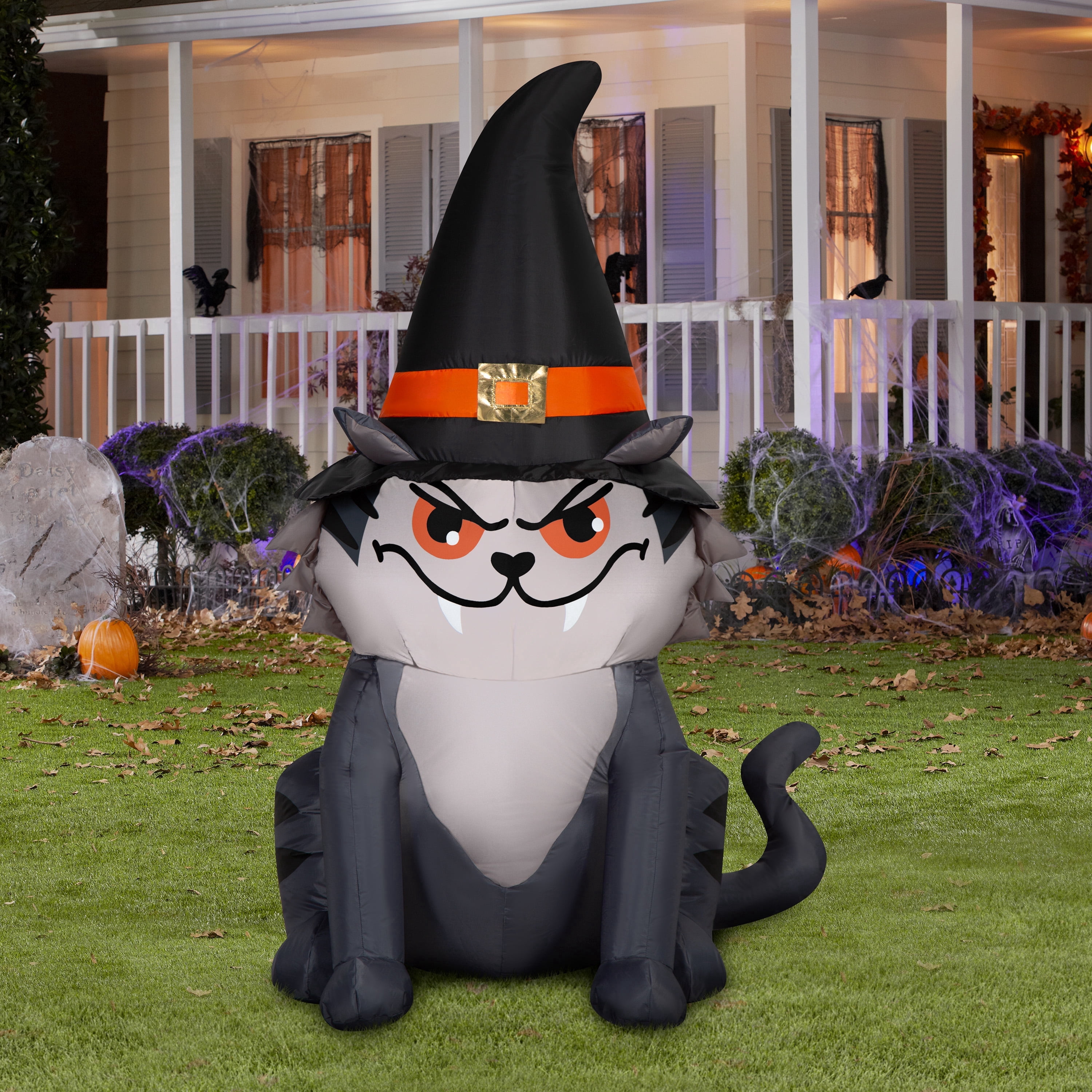 Tabby Cat Airblown Yard Inflatable, Multicolor, 4', Halloween by Way To Celebrate
