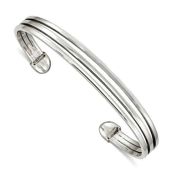 925 Sterling Silver Bangle Bracelet 8mm Wide Cuff Bracelet for Women - 13.9 Grams