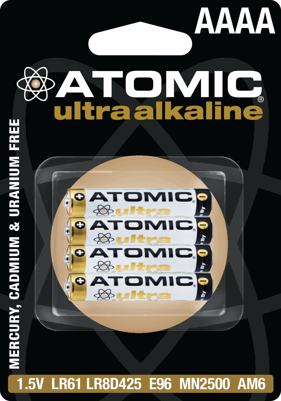 Atomic AAAA 1.5V LR61 E96 MN2500 AM6 Ultra Alkaline Battery (4 Pack)
