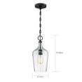 thumbnail image 6 of Nuvo Lighting Hartley 1-Light Pendant Fixture Matte Black Finish with Clear Glass - N/A, 6 of 9