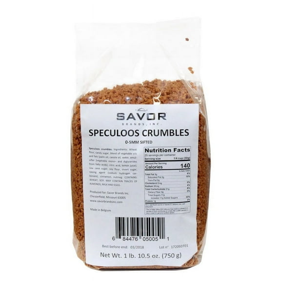 (Price/Pack)Savor Imports Speculoos Cookie Crumbles 750 Grams Per Pack - 8 Per Case