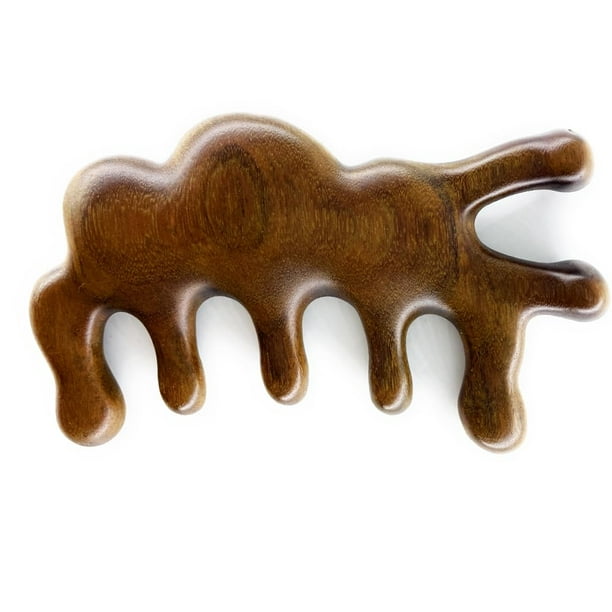 Sitronugras Peine de madera para masaje capilar Sándalo verde Peine para el cabello con dientes anchos Peine para masaje de cabeza y cuero cabelludo Peines de madera antiestáticos sin enganches para h