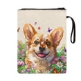 thumbnail image 2 of HELLHERO Zipper Bag with Book Protection for Books Lovers Book Sleeve Cover Easy Carry Book Case for Books, Magazines, and Stationery Dog Flowers, 2 of 8