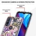 thumbnail image 3 of Compatible for Motorola Moto G Pure/Moto G Power 2022 Case with Ring Kickstand Holder Clear Floral Pattern Hybrid PC TPU Shockproof Protective Phone Case Cover for Women Girls, Flowers, 3 of 5