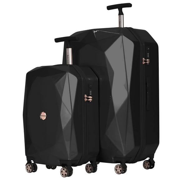 Juego de 2 piezas Luggage Kensie Gemstone para mujer, color negro (71/51 cm)