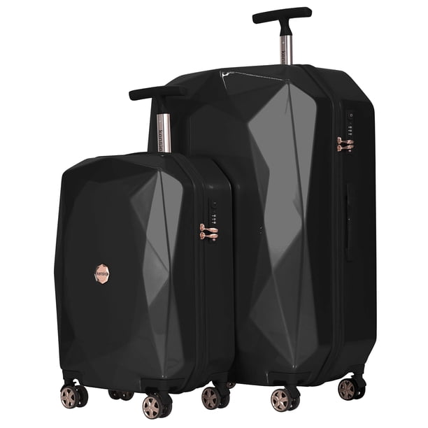 Juego de 2 piezas Luggage Kensie Gemstone para mujer, color negro (71/51 cm)