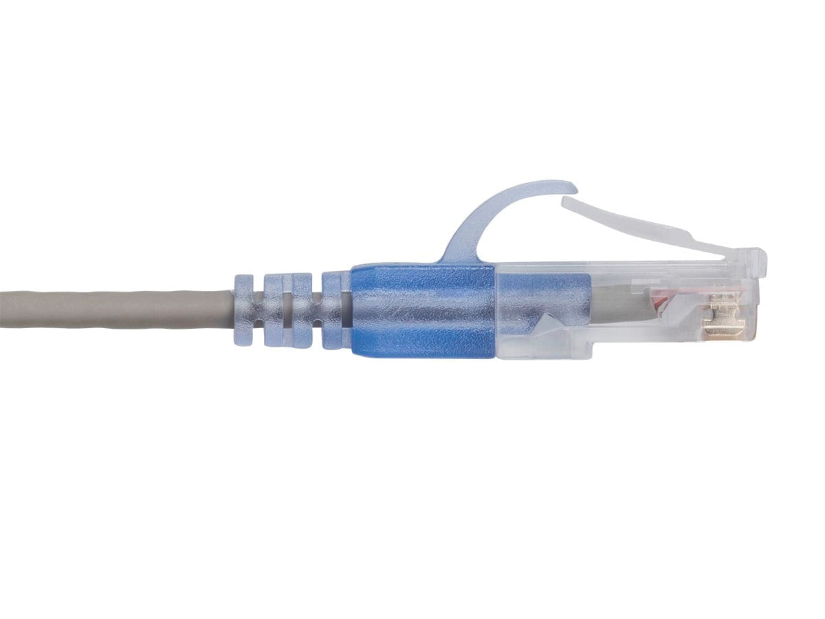 Monoprice SlimRun Cat6A Ethernet Patch Cable - Network Internet Cord - RJ45, Stranded, UTP, Pure Bare Copper Wire, 30AWG, 6in, Gray, 10-Pack