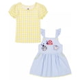 thumbnail image 2 of Kids Headquarters BLUE/YELLOW Toddler Girls Jersey T-shirt Jumper Set, US 4T, 2 of 4