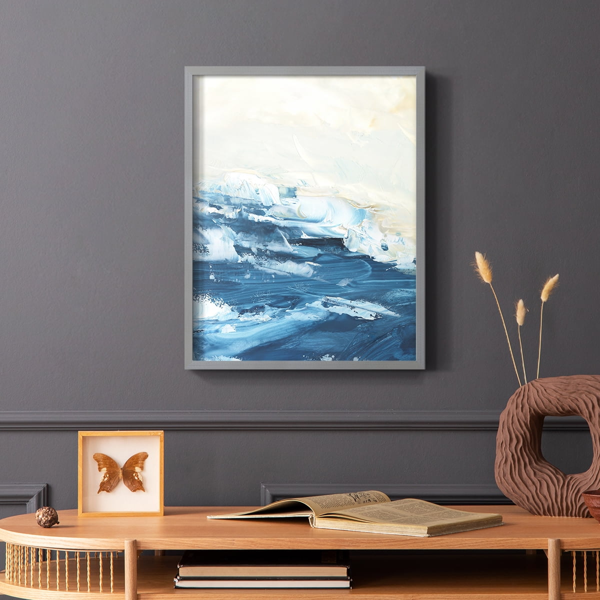 Wave after Wave I Framed Print in Gray Solid Wood 8 x 10 Framed Print
