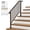 Copper, variant on Silver Powder Coated Galvanized Iron Stair Handrail Curved Picket Step Railing Fit 3 Steps Outdoor Garden Anti-Rust Safety Rail With Installation Hardware