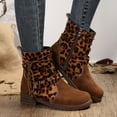 thumbnail image 2 of Women's Ankle Boots - Oversized Square Toe Suede Short Work Boots with Side Zipper and Round Toe, 2 of 9