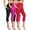 Capri:3 Pack, Black & Rose Red & Red, variant on Cadmus Womens 3 Pack High Waist Tummy Control Capri Yoga Leggings with Pockets, Black & Grey & Navy Blue, 2XL