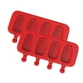 thumbnail image 2 of Molde para helado 4 rejillas Bandeja para helado de bricolaje Silicona Antiadherente Craft Pop Freezer Maker, Rojo tholdsy HA004810-04, 2 of 7