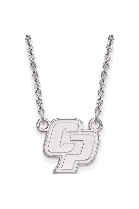Sterling Silver Ss Rh-P Logo Art California Polytechnic State U. Small Pendant With Neckla Made In United States ss006cpy-18