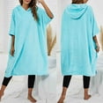 thumbnail image 4 of Elainilye Fashion Robes for Women and Men Unisex Bathrobe Casual Solid Color Long Sleeve Robes Pajamas Nightgown,Blue, 4 of 7