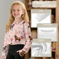 thumbnail image 6 of COEQINE Girls Crop Top for School Style, Long Sleeve Fall Winter Sweatshirt, Cute Party Casual Pullover with Loose Fit for Kids Age 5-6, Horse Floral Pink, 6 of 7