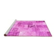 thumbnail image 2 of Ahgly Company Machine Washable Indoor Round Patchwork Pink Transitional Area Rugs, 3' Round, 2 of 4