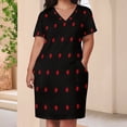 thumbnail image 4 of Red Dots on Black Loose Pocket Dress Dresses Summer Summer Dresses for Women, 4 of 9
