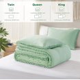 thumbnail image 6 of Codi Sage Green Boho Twin Comforter Set, Aesthetic Luxurious Pom Fringe Design Bedding,Cute Soft Washed Microfiber Bed Sets, Lightweight Chic,1 Comforter & 1 Pillowcase (68x90 Inches), 6 of 14