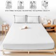 thumbnail image 5 of Twin Sze Fitted Sheet Set - White 2 Piece Bedding Sets 16" Deep Pocket Fitted Sheet with 1 Pillowcase, Farmhouse Solid White Color Modern Art Brushed Microfiber Hotel Luxury Bed Sheets, 5 of 9