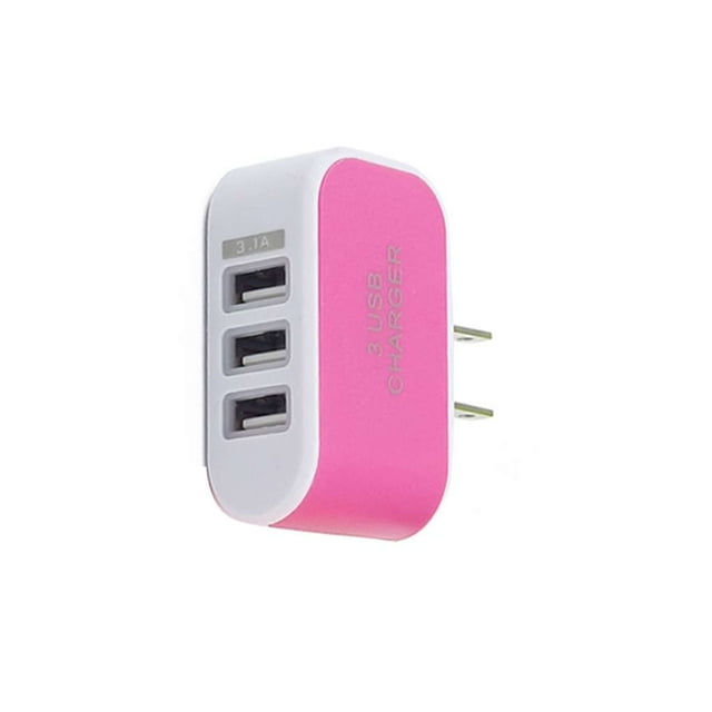 Universal Candy Color 3 USB Multi-Port Wall Charger ;USB power adapter US Plug Wall Adapter Cube Block AC 110-220V 5V
