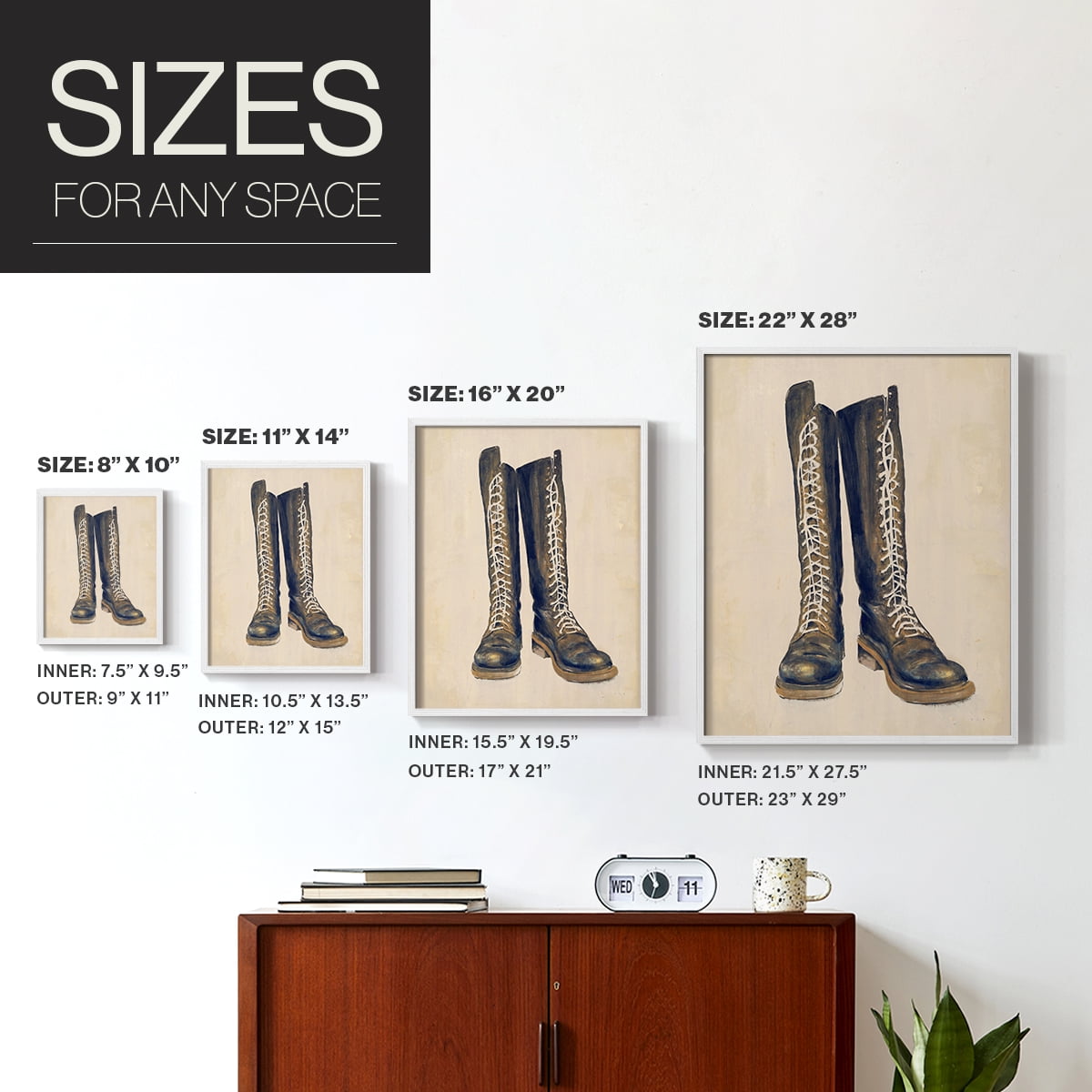 The Shoe Fits III V1 Framed Print in White Solid Wood Framed Print No Nail Hanging