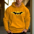 thumbnail image 3 of Men's 330g 100% Cotton Pattern Terry Dropped Shoulder Hoodie-Black Bat, 3 of 15