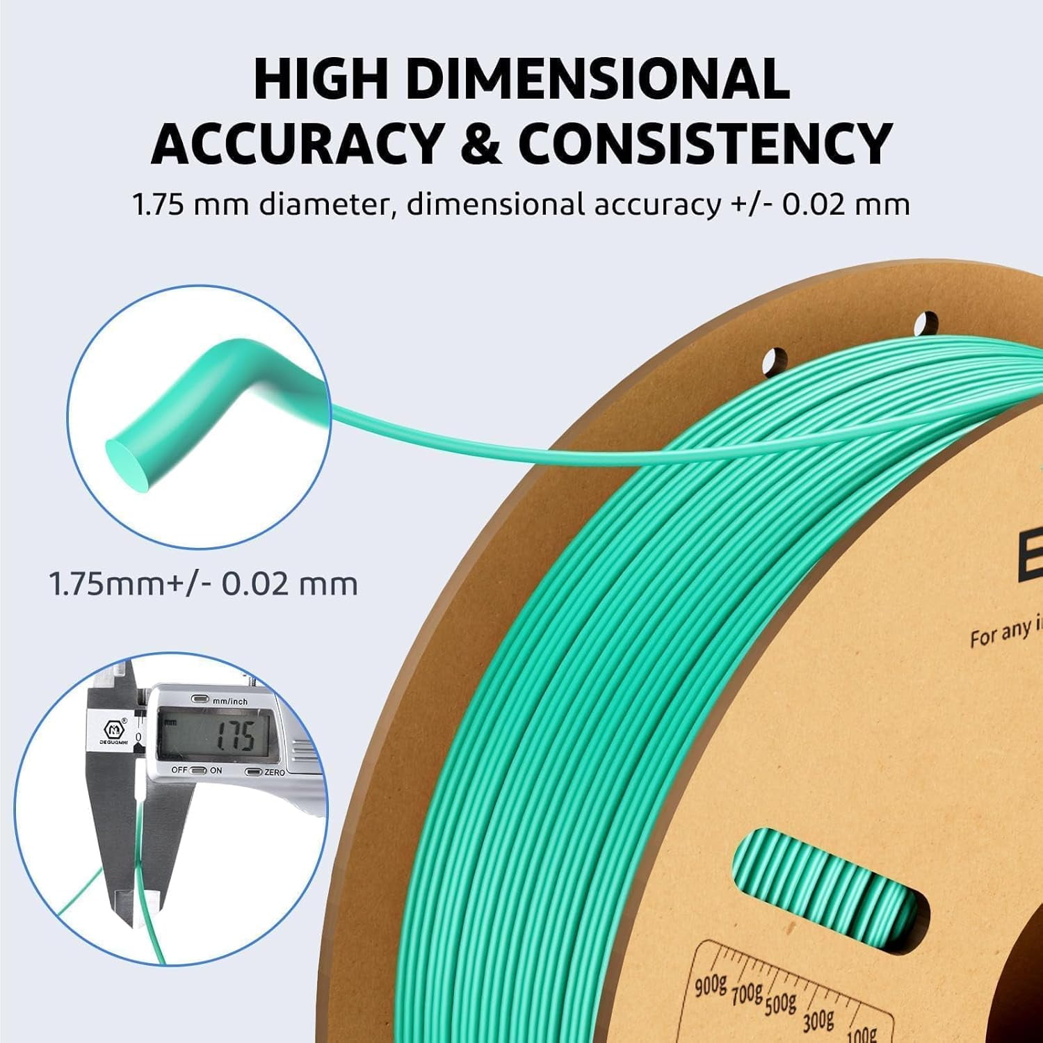 PLA Plus Filament 1.75mm Space Gray 1KG, PLA+ Tougher and Stronger 3D Printer Filament Dimensional Accuracy +/- 0.02mm, 1kg Spool(2.2lbs) Fits for Most FDM 3D Printers