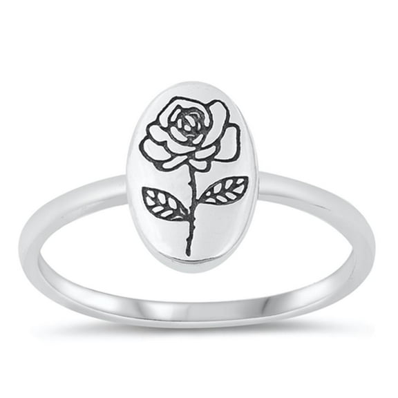 Vintage Rose Flower Ring .925 Sterling Silver Band Jewelry Female Male Unisex Size 9