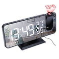 thumbnail image 2 of Reloj digital Termómetro Higrómetro Reloj Proyector Radio Temperatura Medidor de humedad, Fondo negro, Fuente blanca Scienceny  EL001188-02B, 2 of 2
