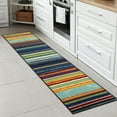 thumbnail image 5 of Ottomanson Striped Hallway Runner Rug 2'7" x 9'10" - Non Slip Low Pile Carpet, Multicolor, 5 of 14