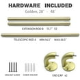 thumbnail image 2 of xianyou-Blackout Curtain Rod 28-48, 3/4 Inch Curtain Rods for Windows Adjustable, Wrap Around Heavy Duty Telescoping Curtain Rods for Bedroom, Living Room, Gold, 2 of 4