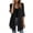 Black, variant on Women's Puff Sleeve Sheer Chiffon Kimono Cardigan 3/4 Sleeve Open Front Lightweight Summer Cover Up
