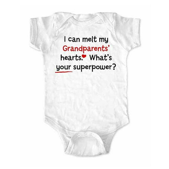 I can melt my Grandparents' hearts. What's your superpower? - wallsparks cute & funny Brand - baby one piece bodysuit - Great baby shower gift!