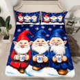 thumbnail image 2 of Manfei Kawaii Xmas Gnome Queen Sheet Sets,Happy Christmas Flat Sheet,Red Blue White Queen Fitted Sheet For Kids,Super Cozy Room Decor,4-Piece, 2 of 7