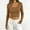 Khaki, variant on IUYRTFE Women Ribbed U Neck Crop Top Long Sleeve Fitted Knit Basic Tee
