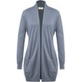 thumbnail image 5 of Women Open Front Cardigan Sweaters Pockets Long Sleeve Shrugs, 5 of 5