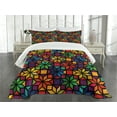 thumbnail image 3 of Ambesonne Geometric Quilted Bedspread Set 2 Pcs, Window Glass Pattern, Twin Size, Multicolor, 3 of 5