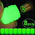 thumbnail image 2 of 8 Uds. De tapas de válvula de neumático luminosas para coche, fluorescentes, que brillan intensamente en la noche, motocicleta, rueda de bicicleta, cubo de neumático, tapas de vástago de válvula, deco Dengxun unisex, 2 of 2