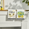 thumbnail image 3 of Sm:)e Lemon Bicycle Buffalo Plaid Summer Kitchen Dish Towels 18x26 Inch Set of 2, 3 of 7