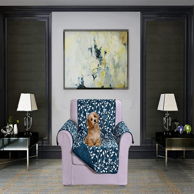 CHOK 2024 Housse de Sofa Réversible Résistante à l'Eau Protège-Meubles Housses de Canapé pour Animaux Smart Leaf Sofa Surdimensionné Noir