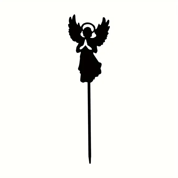 1pc Angel Garden Stake Ground Insertion Iron Art Silhouette Christmas Courtyard Garden Art Academy Outside Farmhouse Decoration