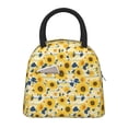 thumbnail image 1 of Fotbe Navy Blue Leaf Sunflower Bolsa de Almuerzo con Estampado, Lonchera Aislada, Contenedor de Comida Reutilizable Tipo Cooler a Prueba de Fugas, 1 of 6