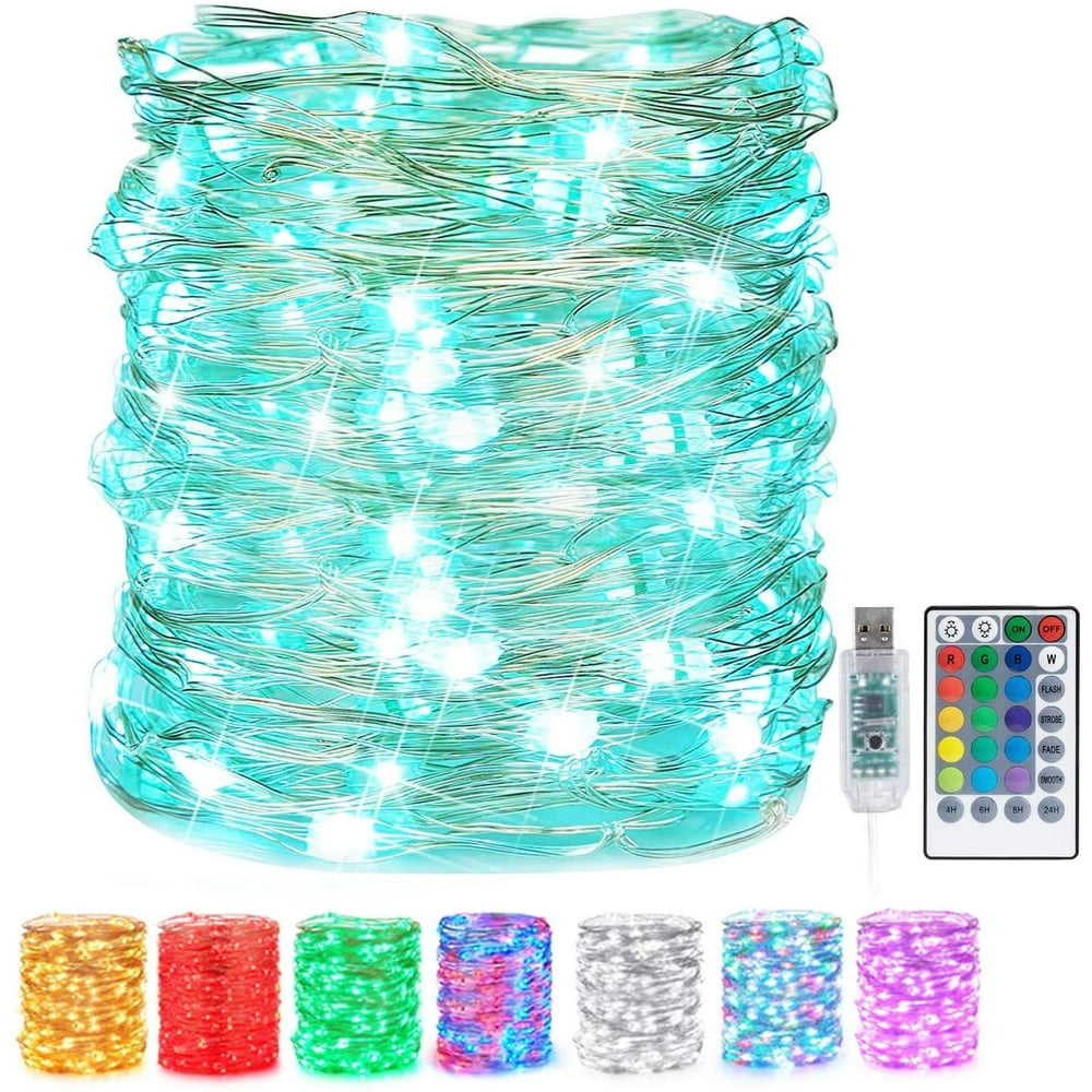 16 Multi Color Changing Fairy Lights USB Powered with Remote Control