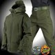 thumbnail image 2 of Traje impermeable de lana para invierno, conjunto de chándal para senderismo para hombre, chaqueta Softshell, chaqueta térmica para acampar, traje táctico, ropa de pesca, 2 of 5