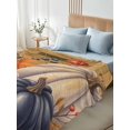 thumbnail image 5 of Full Flat Sheet Only Vintage Autumn Pumpkins Soft Microfiber Cooling Bedding Sheets Fall Mushroom on Newspaper Flat Bed Sheet for Hotel,Home Decor, 5 of 9