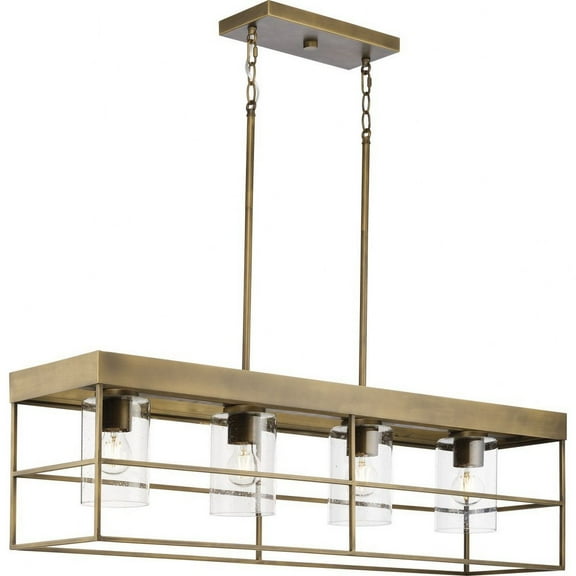 P400312-196-Progress Lighting-Burgess - 4 Light Island In Modern Style-11.25 Inches Tall and 9.37 Inches Wide-Aged Bronze Finish